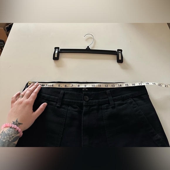 Carhartt WIP Work In Progress Fatigue Pant Heavy Canvas Black Workwear Crop - Picture 3 of 8